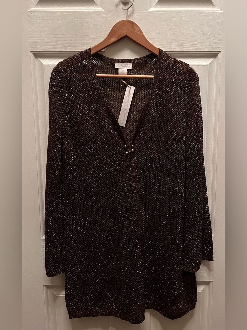 NWT House of Harlow 1960 Metallic Brown Swim Cover Up- Medium